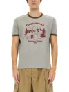 Dsquared2 Vintage Print Relaxed-fit T-shirt With Contrasting Trim In Multicolour
