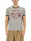Dsquared2 Vintage Print Relaxed-fit T-shirt With Contrasting Trim In Multicolour