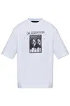 Dsquared2 Short Sleeve Crewneck T-shirt With Bold Graphic Print In White