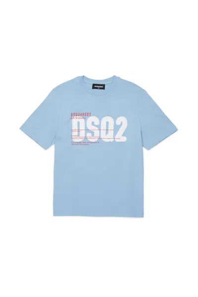 Dsquared2 T-shirt With Printed Dsq2 Logo In Blue