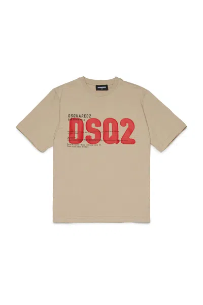 Dsquared2 T-shirt With Printed Dsq2 Logo In Gray