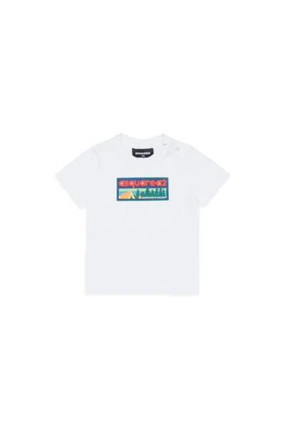 Dsquared2 Kids' T-shirt With Printed Logo In White