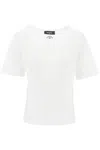 Dsquared2 T Shirt With Rhinestone Logo In White (white)