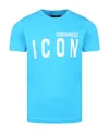 Dsquared2 T-shirt With Round Neck And Short Sleeves In Blue