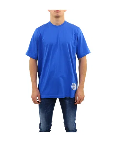Dsquared2 T-shirt With Round Neck And Short Sleeves In Blue