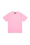 Dsquared2 T-shirt With Rubber Effect Logo In Pink