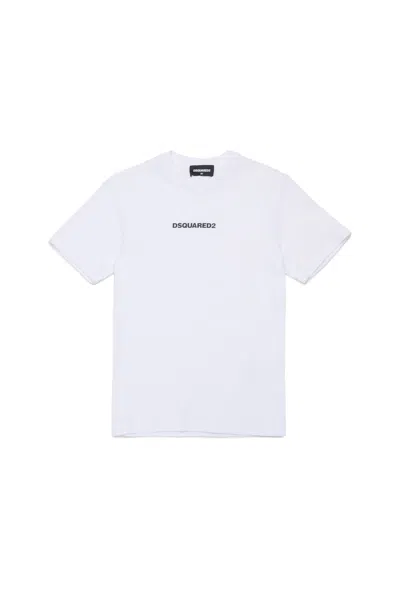 Dsquared2 T-shirt With Rubber Effect Logo In White