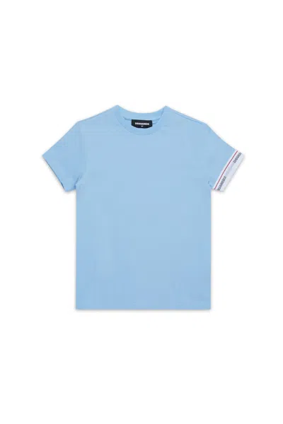 Dsquared2 Kids' T-shirt With Sleeve Logo In Blue