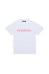 Dsquared2 T-shirt With Striped And Shaded Logo In White