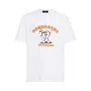 Dsquared2 Playful Graphic Print Cotton T-shirt In White