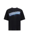 Dsquared2 Short-sleeve T-shirt With Puffy Logo In Blue In Black