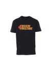Dsquared2 Black Crewneck T-shirt With Print On The Front And Logo Lettering On The Rear In Cotton Man In Black