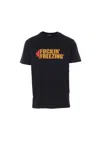 Dsquared2 Black Crewneck T-shirt With Print On The Front And Logo Lettering On The Rear In Cotton Man In Black