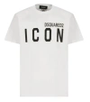 Dsquared2 White Crewneck T-shirt With Maxi Logo Print On The Front In Cotton Man