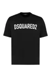 Dsquared2 Mens Black Brand-print Crewneck Regular-fit Cotton-jersey T-shirt