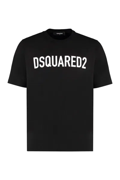 Dsquared2 Logo Cotton T-shirt In Black