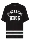 Dsquared2 Logo Printed Striped Crewneck T-shirt In Black