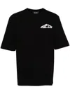 Dsquared2 Black T-shirt With Contrasting Icon Print In Cotton Man In Black