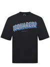 Dsquared2 Short-sleeve T-shirt With Puffy Logo In Blue In Black