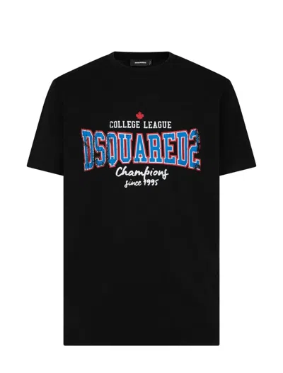 Dsquared2 T-shirt Aus Baumwolle Mit Logodruck In Schwarz