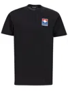Dsquared2 Black Cotton T-shirt With Logo Patch In Black