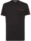 Dsquared2 Graphic Print Cotton Crew Neck T-shirt In Black