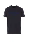 Dsquared2 Crew Neck T-shirt With Subtle Logo Print In Blue