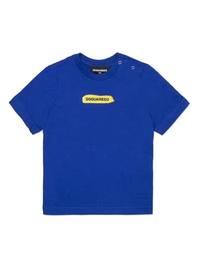 Dsquared2 Kids' Light Blue T-shirt For Baby Boy With Logo