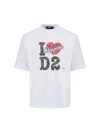 Dsquared2 Multicolor Logo Print Cotton T-shirt In Gray