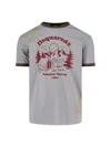 Dsquared2 Vintage Print Relaxed-fit T-shirt With Contrasting Trim In Grey