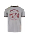 Dsquared2 Vintage Print Relaxed-fit T-shirt With Contrasting Trim In Grey