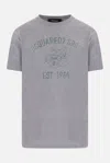 Dsquared2 Grey Mélange T-shirt With Logo Print In Grey