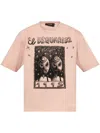 Dsquared2 Crew Neck Graphic Print Front In Light Pink
