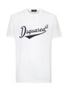Dsquared2 White T-shirt With Logo Print On The Front In Cotton Man In White