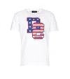 Dsquared2 Crew Neck Graphic Print Cotton Jersey Texture In White