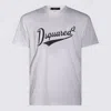 Dsquared2 White T-shirt With Logo Print On The Front In Cotton Man In White
