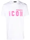 Dsquared2 Icon Blur Print Cotton Crew-neck T-shirt In White