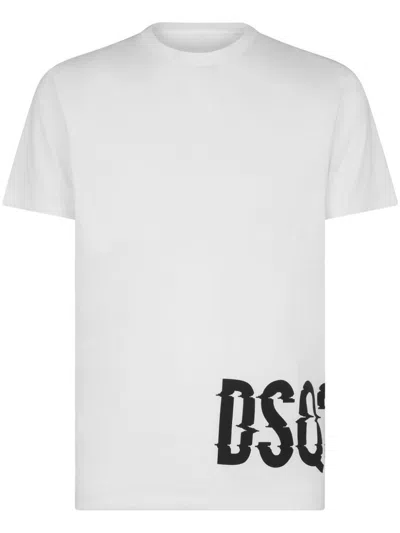Dsquared2 White Logo-print Cotton T-shirt
