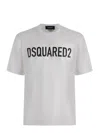 Dsquared2 Solid Color Cool Fit Crew-neck T-shirt With Printed Logo In White