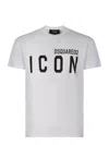 Dsquared2 White Crewneck T-shirt With Maxi Logo Print On The Front In Cotton Man In White