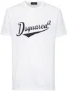 Dsquared2 White T-shirt With Logo Print On The Front In Cotton Man In White