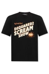 Dsquared2 Scream Show Cotton T-shirt In Black