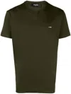 Dsquared2 Logo-plaque Cotton T-shirt In Military Green