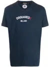 Dsquared2 Logo-print Cotton T-shirt In Navy Blue