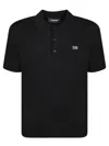 Dsquared2 Black Polo Shirt With Classic Collar And Logo Lettering On The Front In Black