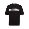 Dsquared2 Black Crewneck T-shirt With Maxi Logo Lettering On The Front In Black
