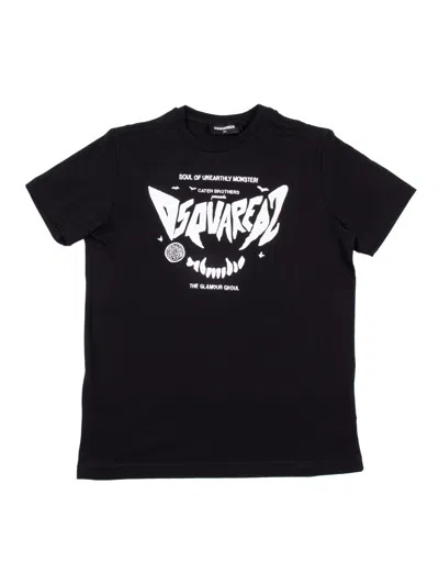 Dsquared2 Kids' T-shirts In Black
