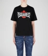 Dsquared2 Women's Short Sleeve Printed Cotton T-shirt In Black