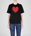 Dsquared2 Heart Embellished Crewneck T-shirt In Black