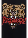 Dsquared2 Black Cotton Regular Fit T-shirt With Bear Print In Black